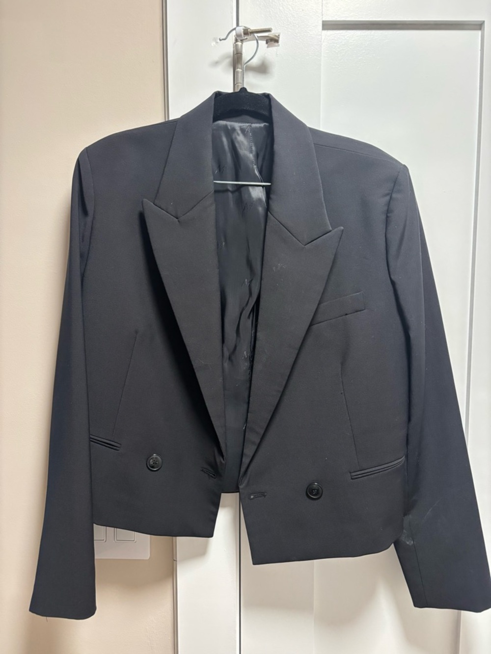 Mango Black Cropped Blazer
